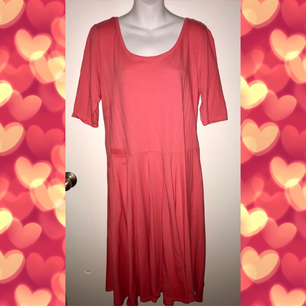 Lularoe Nicole Dress Coral 3X